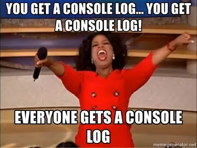 Une présentatrice de télévision crie&nbsp;: tu a un console log... tu as un console log... tout le monde a un console log&nbsp;!